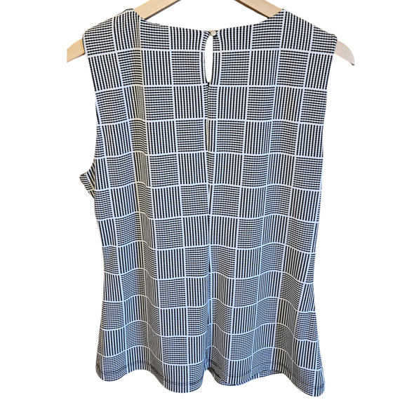 Calvin Klein Women's Geometric Sleeveless Blouse Black White Size Large - Picture 6 of 7